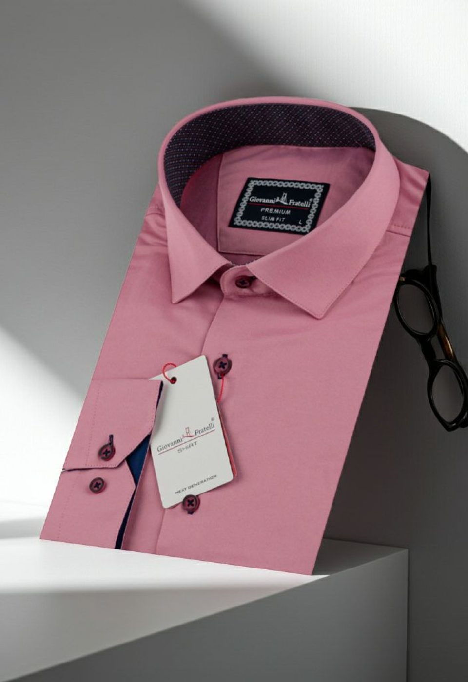 Slim Fit Uzun Kol Düz Renk Saten Erkek Gömlek 3GMK317090037 - Giovanni Fratelli