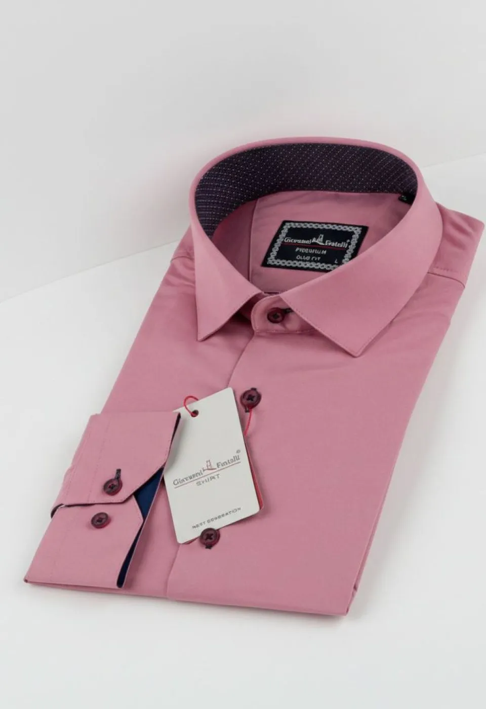 Slim Fit Uzun Kol Düz Renk Saten Erkek Gömlek 3GMK317090037