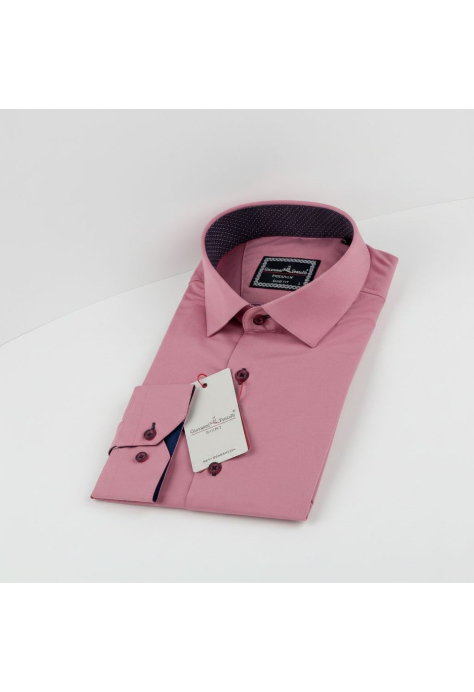 Slim Fit Uzun Kol Düz Renk Saten Erkek Gömlek 3GMK317090037 - Giovanni Fratelli