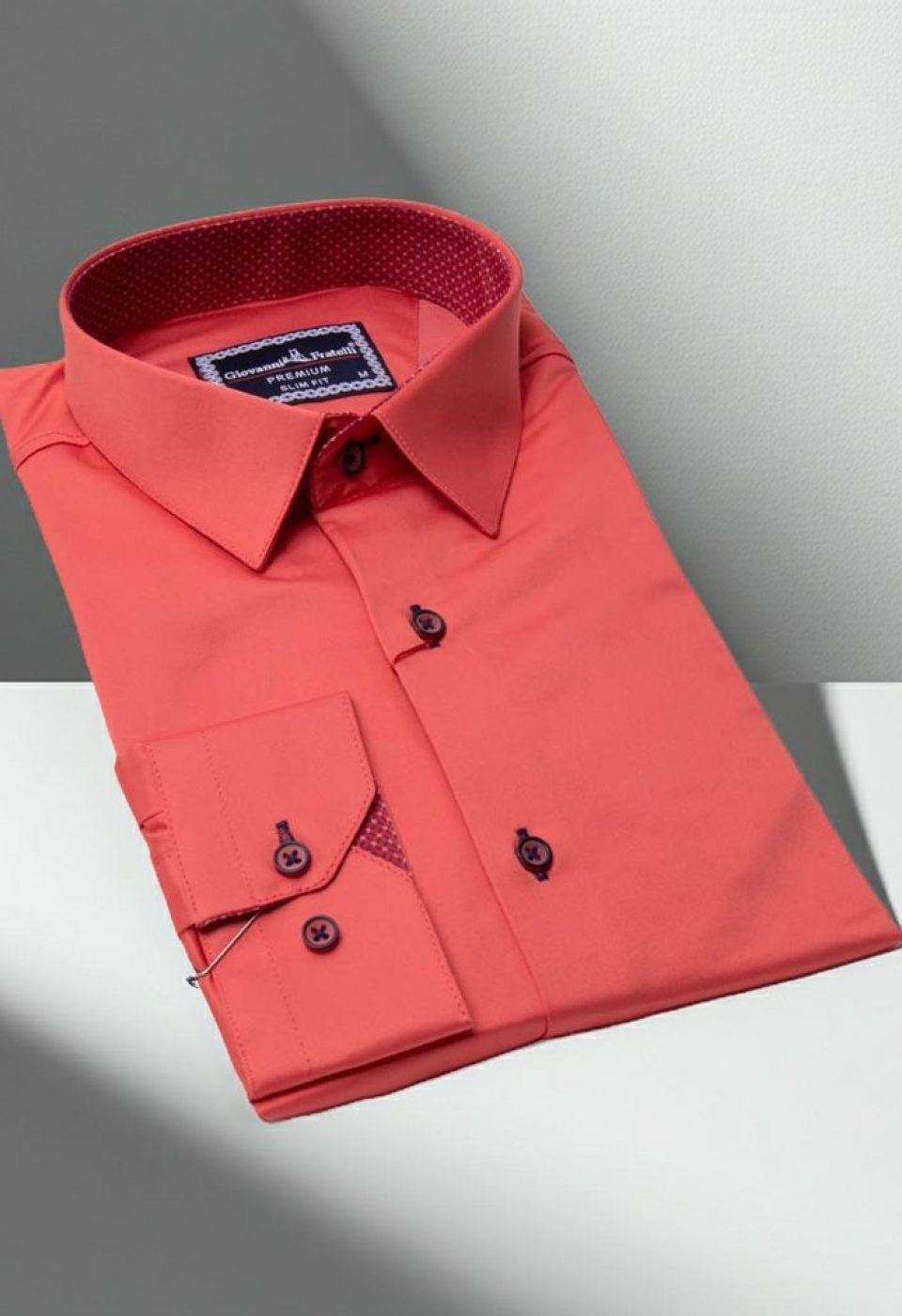 Slim Fit Uzun Kol Düz Renk Saten Erkek Gömlek 3GMK317090039