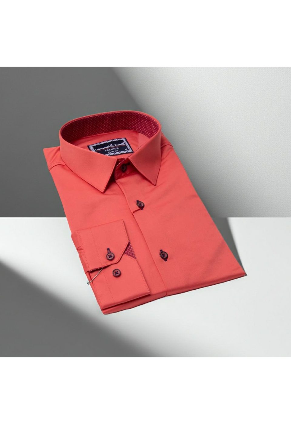 Slim Fit Uzun Kol Düz Renk Saten Erkek Gömlek 3GMK317090039 - Giovanni Fratelli