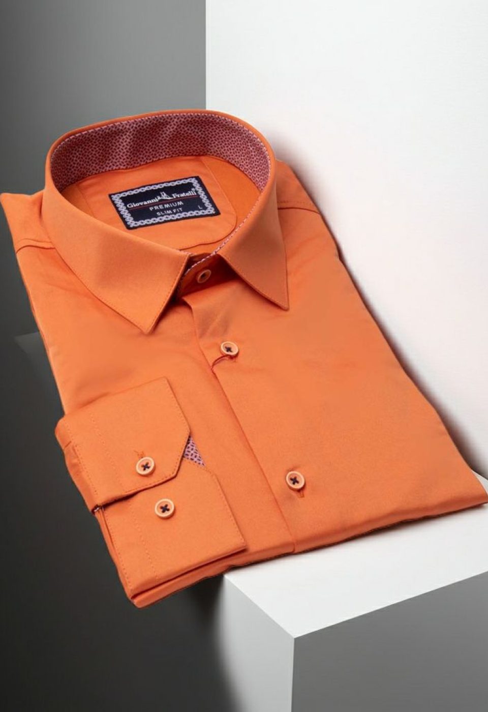 Slim Fit Uzun Kol Düz Renk Saten Erkek Gömlek 3GMK317090046 - Giovanni Fratelli