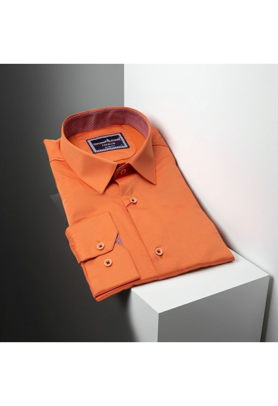 Slim Fit Uzun Kol Düz Renk Saten Erkek Gömlek 3GMK317090046 - Giovanni Fratelli