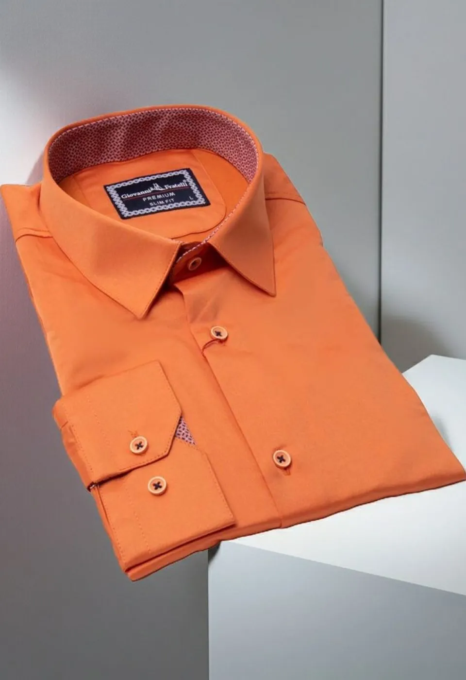 Slim Fit Uzun Kol Düz Renk Saten Erkek Gömlek 3GMK317090046