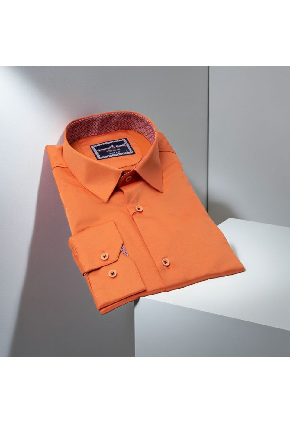 Slim Fit Uzun Kol Düz Renk Saten Erkek Gömlek 3GMK317090046 - Giovanni Fratelli