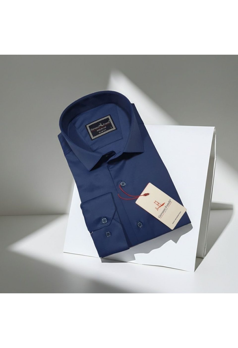 Slim Fit Uzun Kol Düz Renk Saten Erkek Gömlek 3GMK327091008 - Giovanni Fratelli