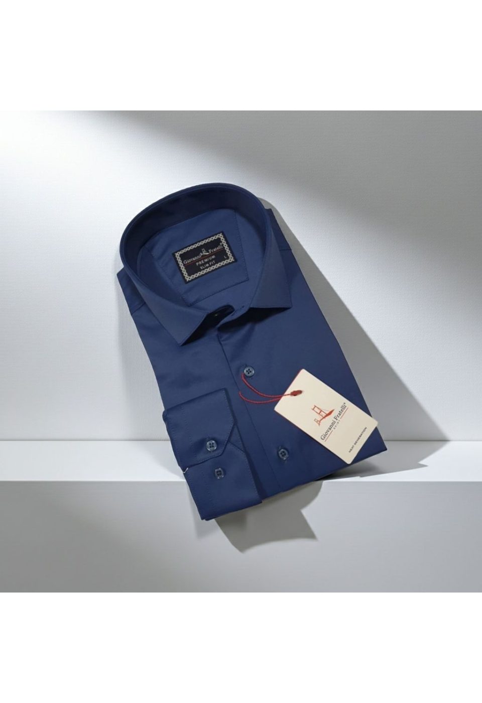 Slim Fit Uzun Kol Düz Renk Saten Erkek Gömlek 3GMK327091008 - Giovanni Fratelli