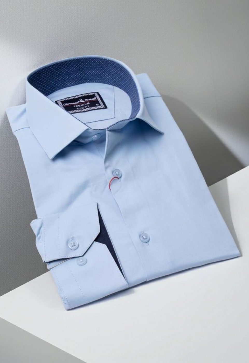 Slim Fit Uzun Kol Düz Renk Saten Erkek Gömlek 3GMK327091011 - Giovanni Fratelli