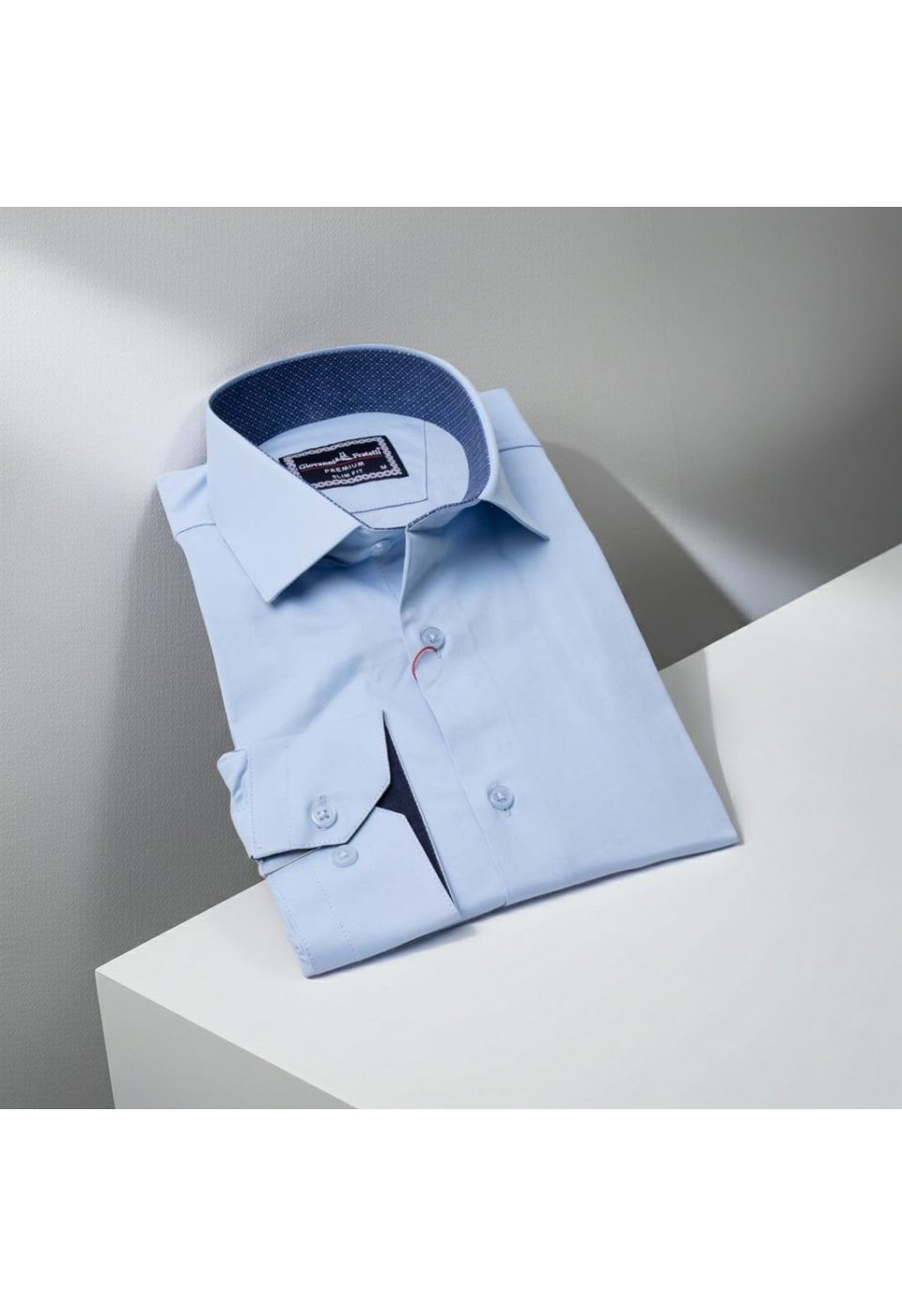 Slim Fit Uzun Kol Düz Renk Saten Erkek Gömlek 3GMK327091011 - Giovanni Fratelli