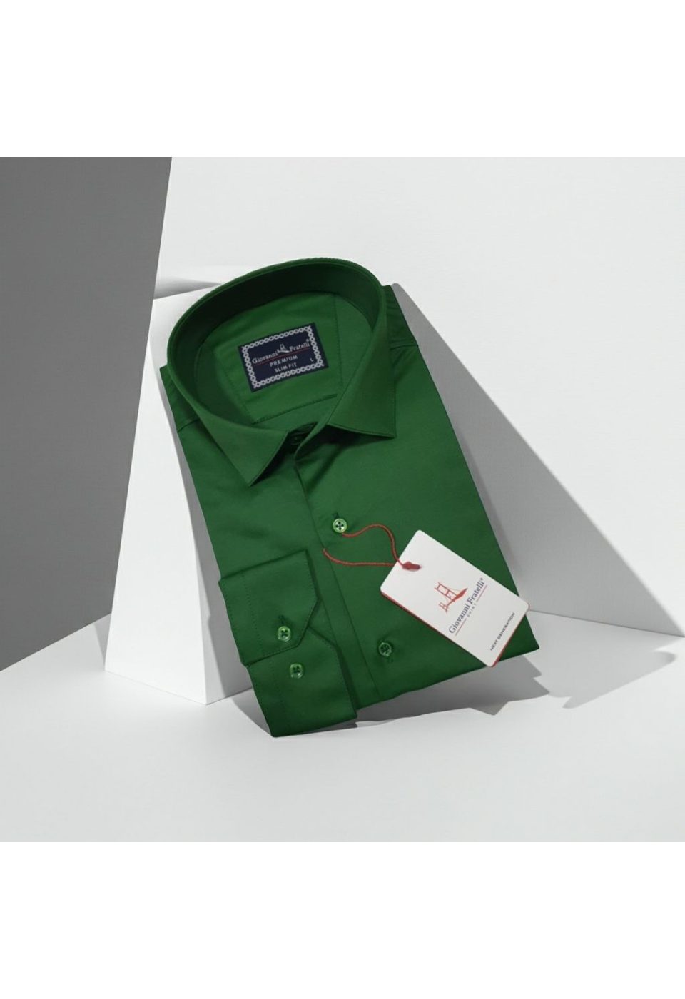 Slim Fit Uzun Kol Düz Renk Saten Erkek Gömlek 3GMK327091014 - Giovanni Fratelli