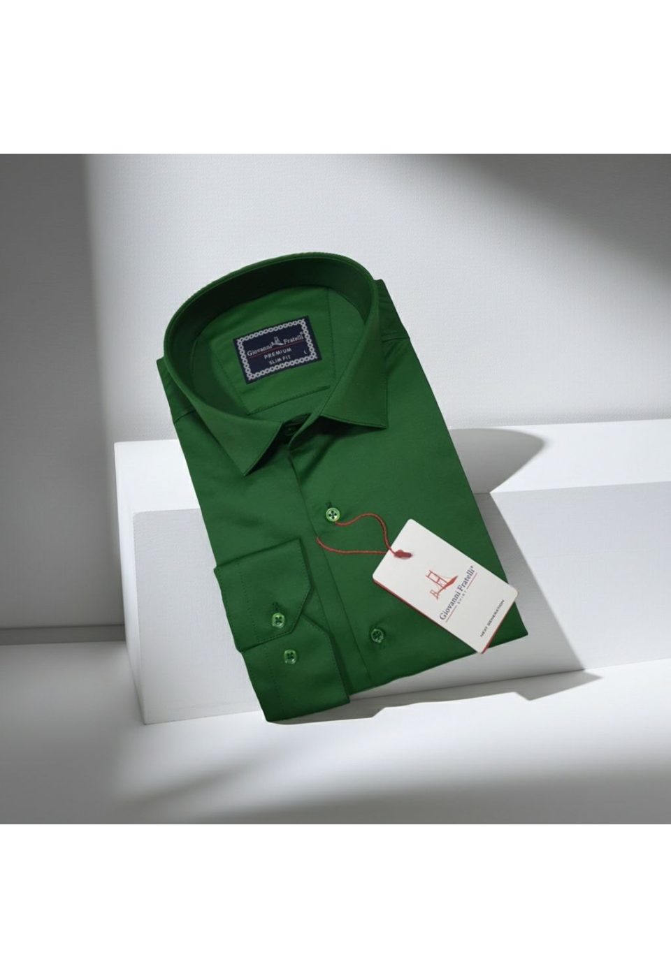 Slim Fit Uzun Kol Düz Renk Saten Erkek Gömlek 3GMK327091014 - Giovanni Fratelli