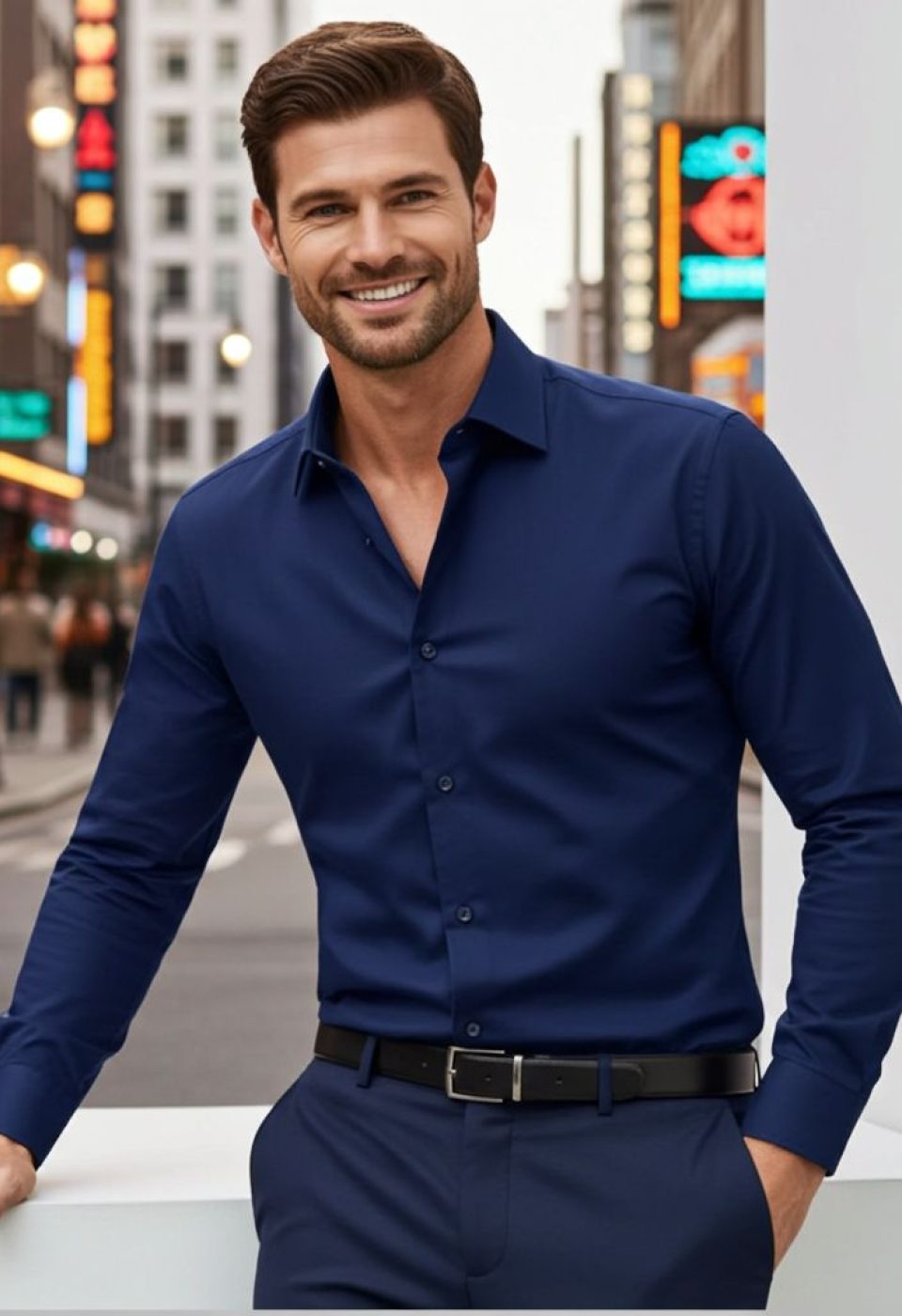 Slim Fit Uzun Kol Düz Renk Saten Erkek Gömlek 3GMK327091017 - Giovanni Fratelli