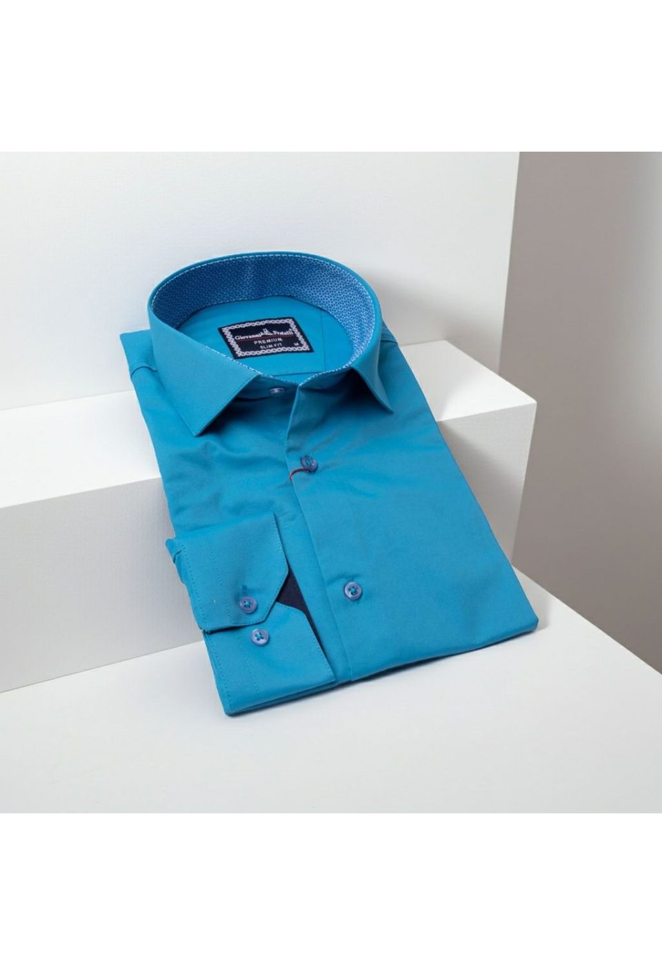 Slim Fit Uzun Kol Düz Renk Saten Erkek Gömlek 3GMK327091019 - Giovanni Fratelli