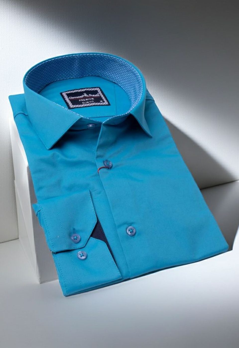 Slim Fit Uzun Kol Düz Renk Saten Erkek Gömlek 3GMK327091019 - Giovanni Fratelli