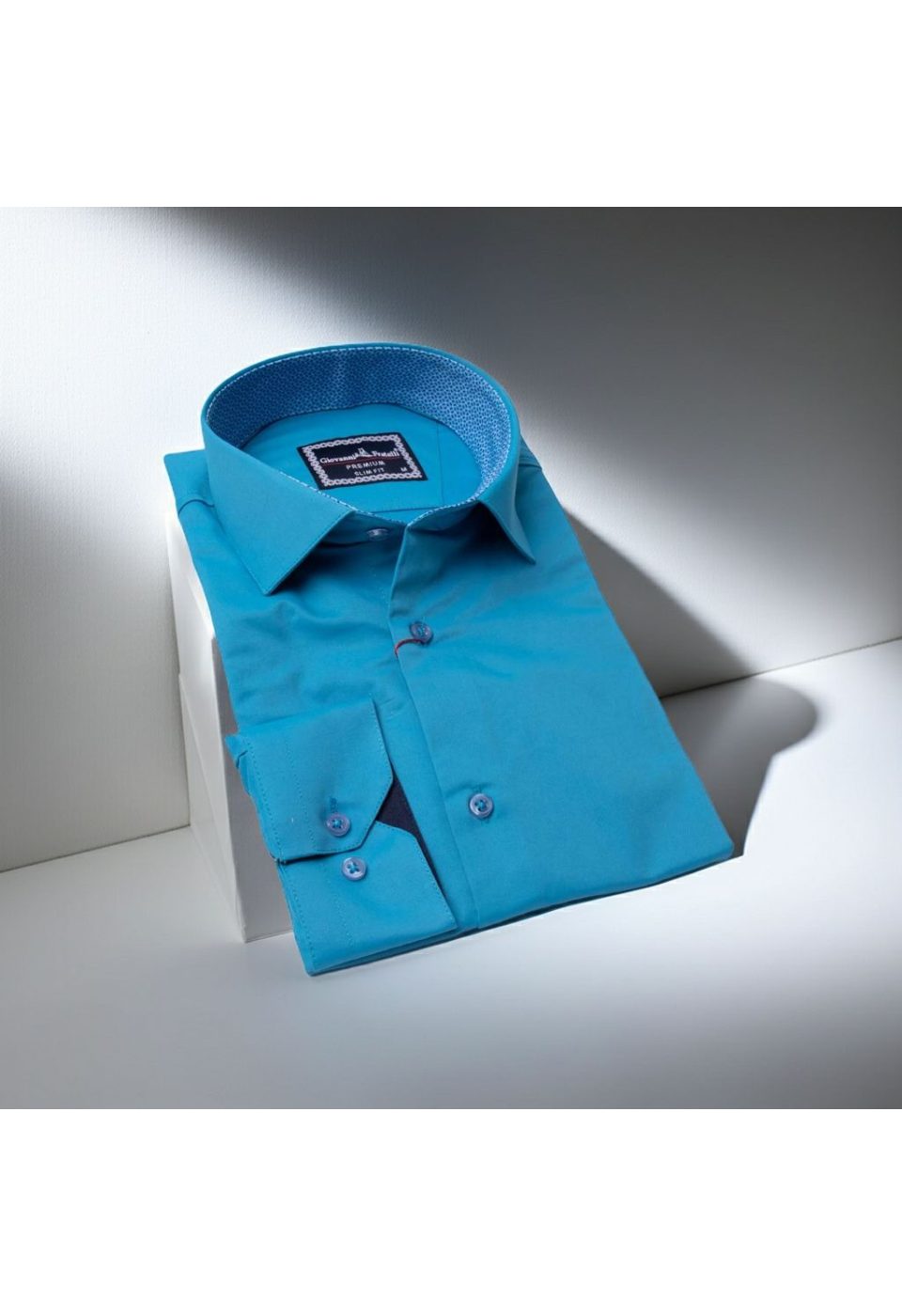 Slim Fit Uzun Kol Düz Renk Saten Erkek Gömlek 3GMK327091019 - Giovanni Fratelli