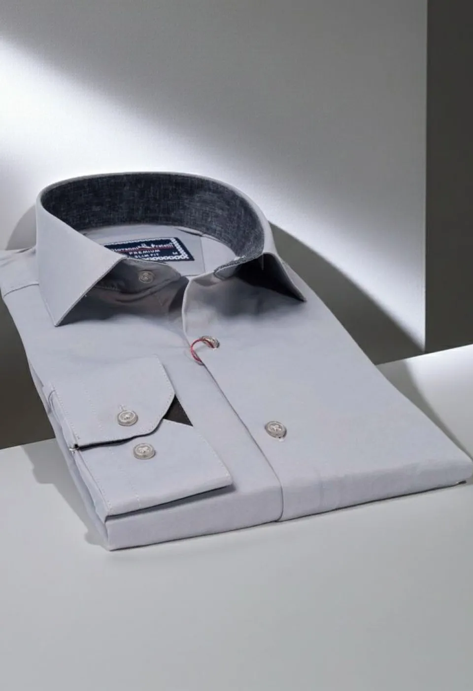 Slim Fit Uzun Kol Düz Renk Saten Erkek Gömlek 3GMK327091021 - Giovanni Fratelli