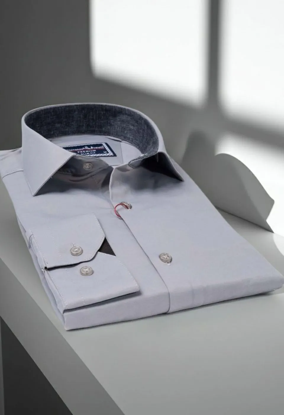 Slim Fit Uzun Kol Düz Renk Saten Erkek Gömlek 3GMK327091021