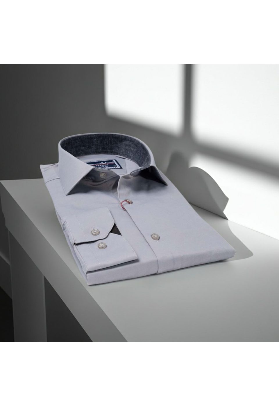 Slim Fit Uzun Kol Düz Renk Saten Erkek Gömlek 3GMK327091021 - Giovanni Fratelli