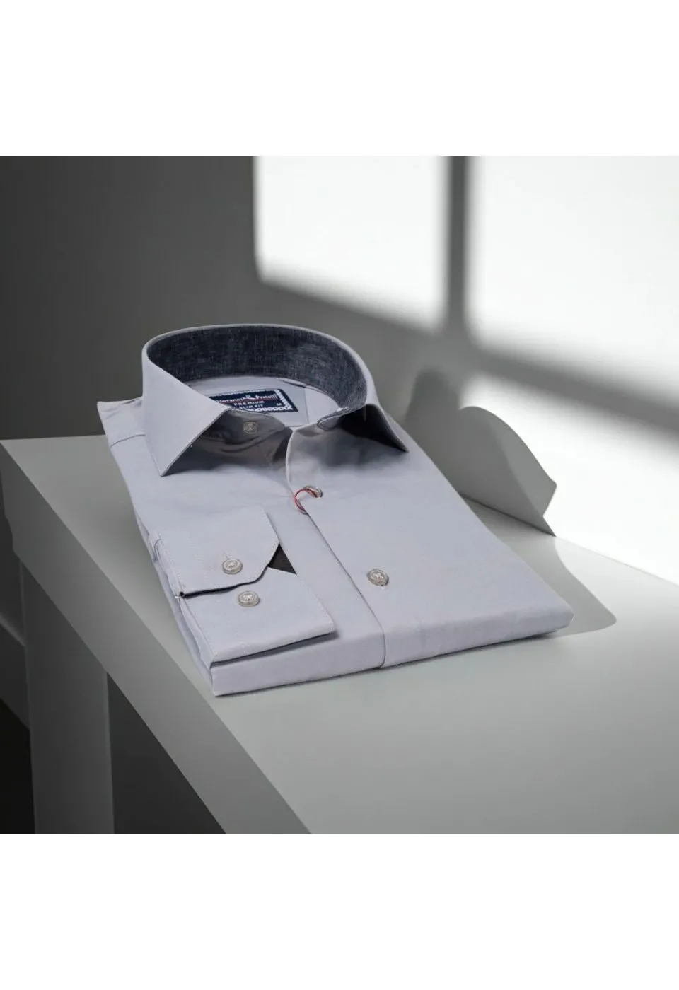 Slim Fit Uzun Kol Düz Renk Saten Erkek Gömlek 3GMK327091021 - Giovanni Fratelli