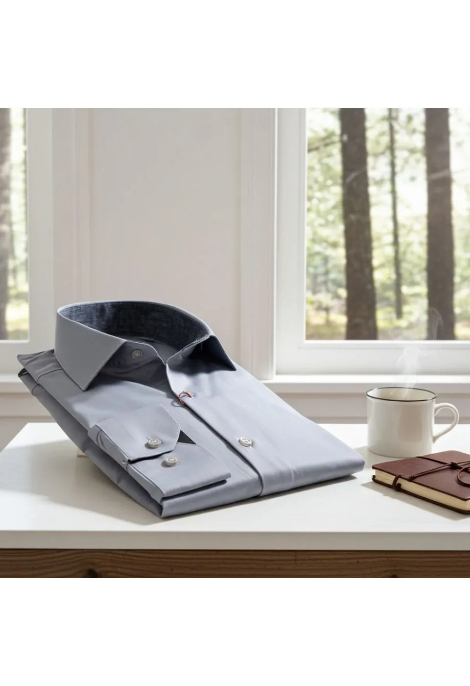 Slim Fit Uzun Kol Düz Renk Saten Erkek Gömlek 3GMK327091021 - Giovanni Fratelli