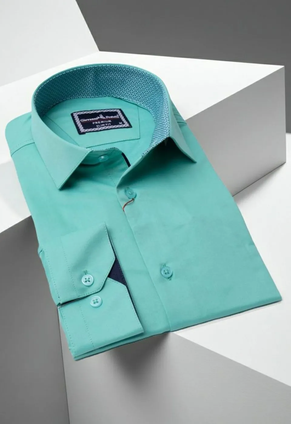 Slim Fit Uzun Kol Düz Renk Saten Erkek Gömlek 3GMK327091022 - Giovanni Fratelli