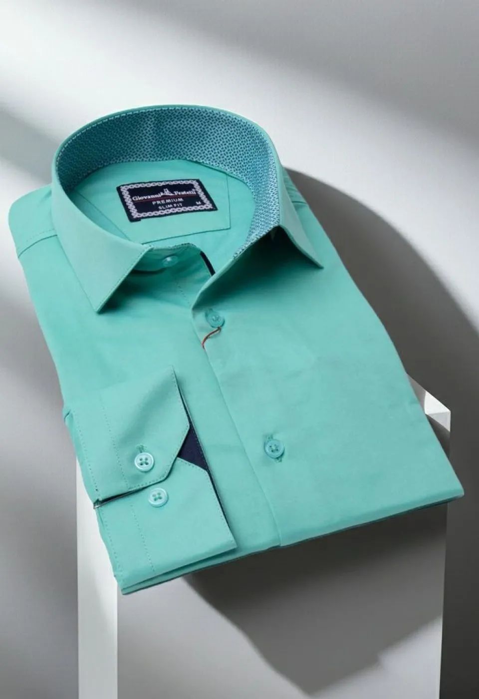Slim Fit Uzun Kol Düz Renk Saten Erkek Gömlek 3GMK327091022 - Giovanni Fratelli