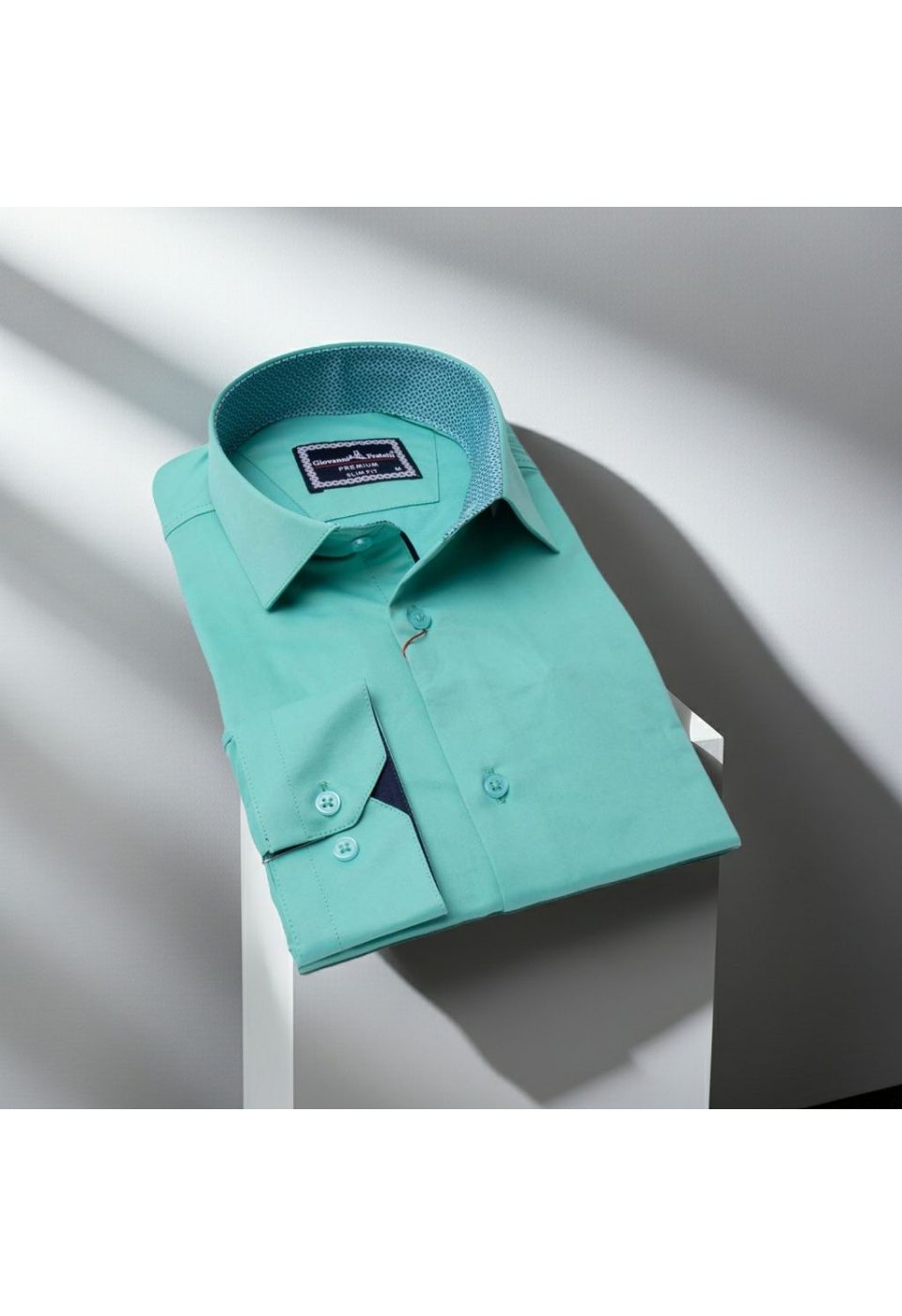7091 CR SATIN 022 Slim Fit Uzun Kol Düz Renk Saten Erkek Gömlek 3GMK327091022 - Giovanni Fratelli