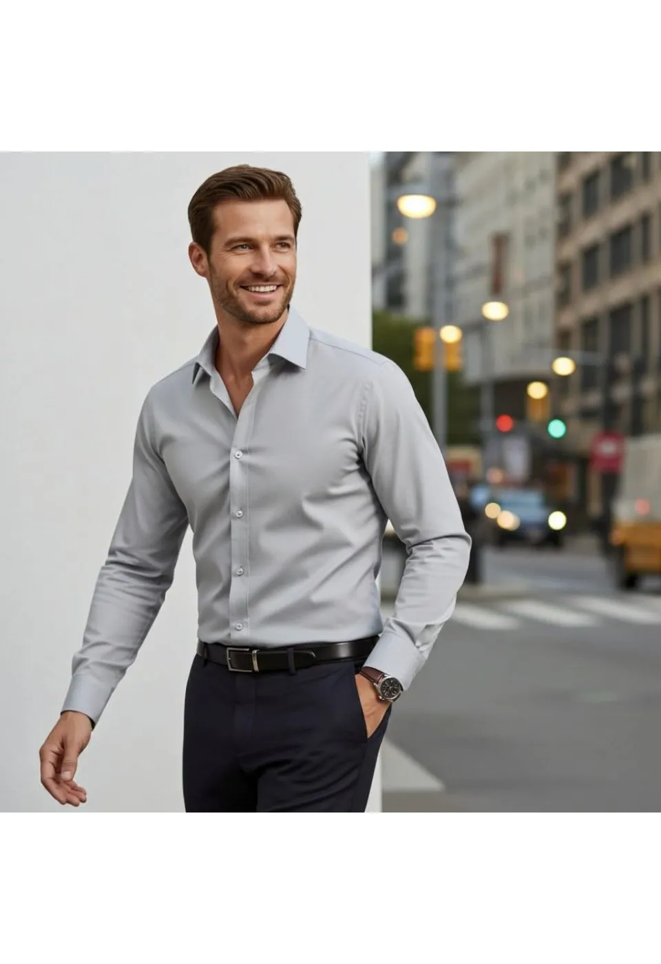 Slim Fit Uzun Kol Düz Renk Saten Erkek Gömlek 3GMK327091025 - Giovanni Fratelli
