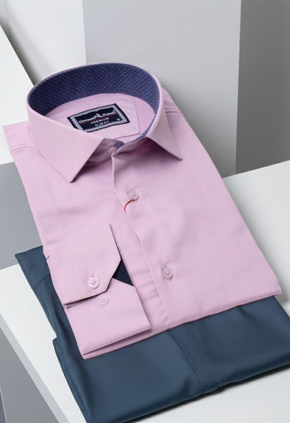 7091 CR SATIN 026 Slim Fit Uzun Kol Düz Renk Saten Erkek Gömlek 3GMK327091026 - Giovanni Fratelli