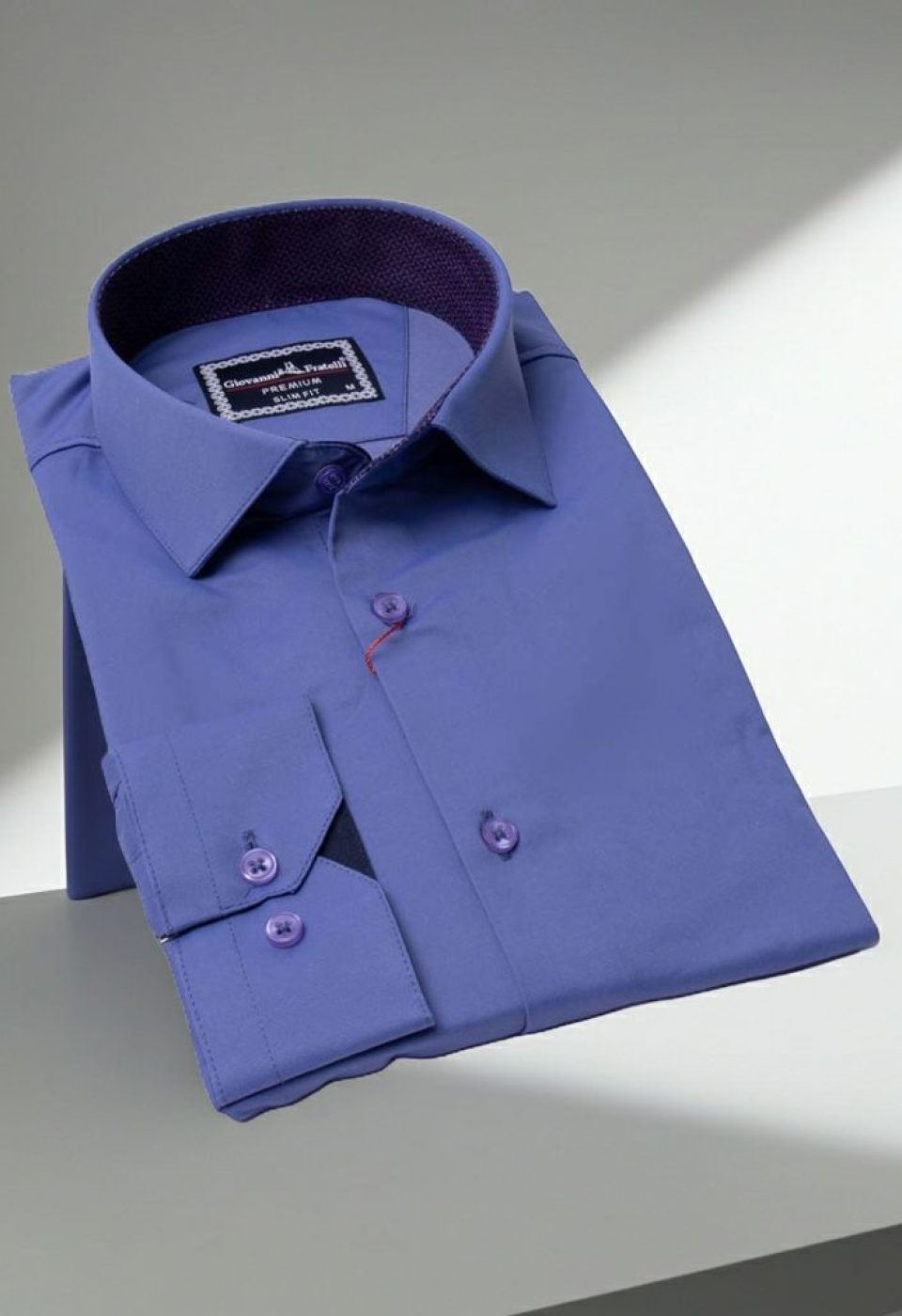 Slim Fit Uzun Kol Düz Renk Saten Erkek Gömlek 3GMK327091027