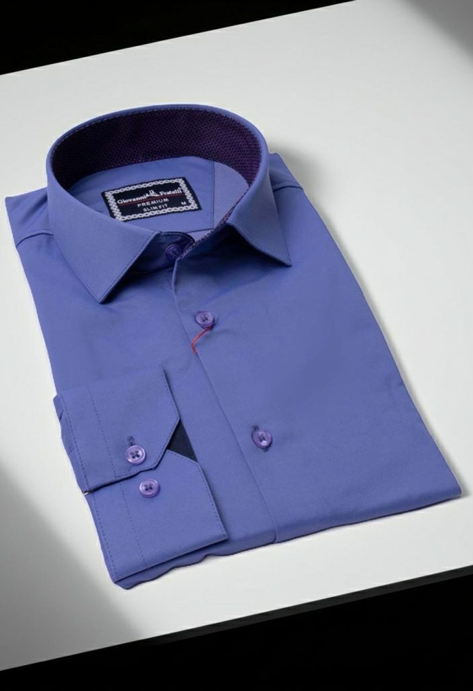 Slim Fit Uzun Kol Düz Renk Saten Erkek Gömlek 3GMK327091027