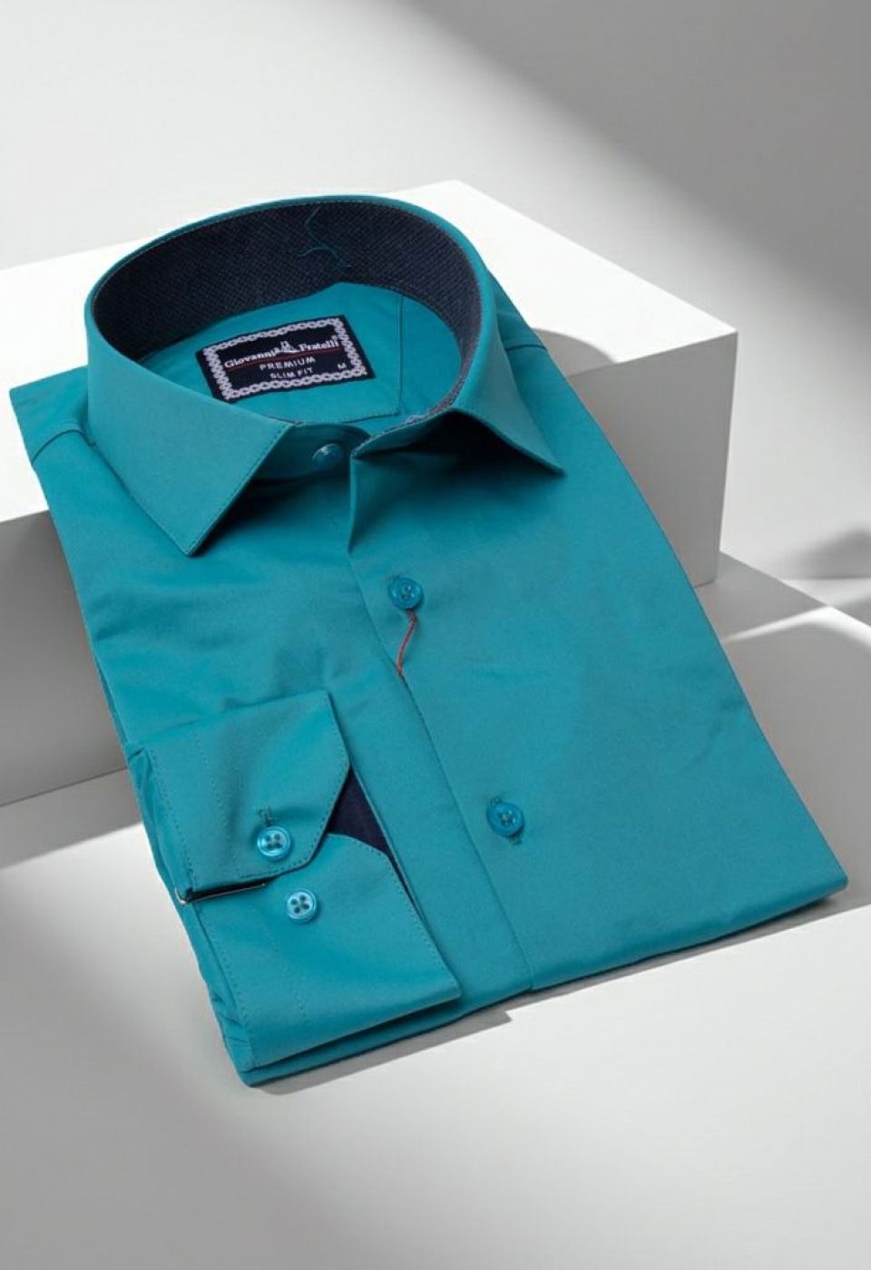 Slim Fit Uzun Kol Düz Renk Saten Erkek Gömlek 3GMK327091028