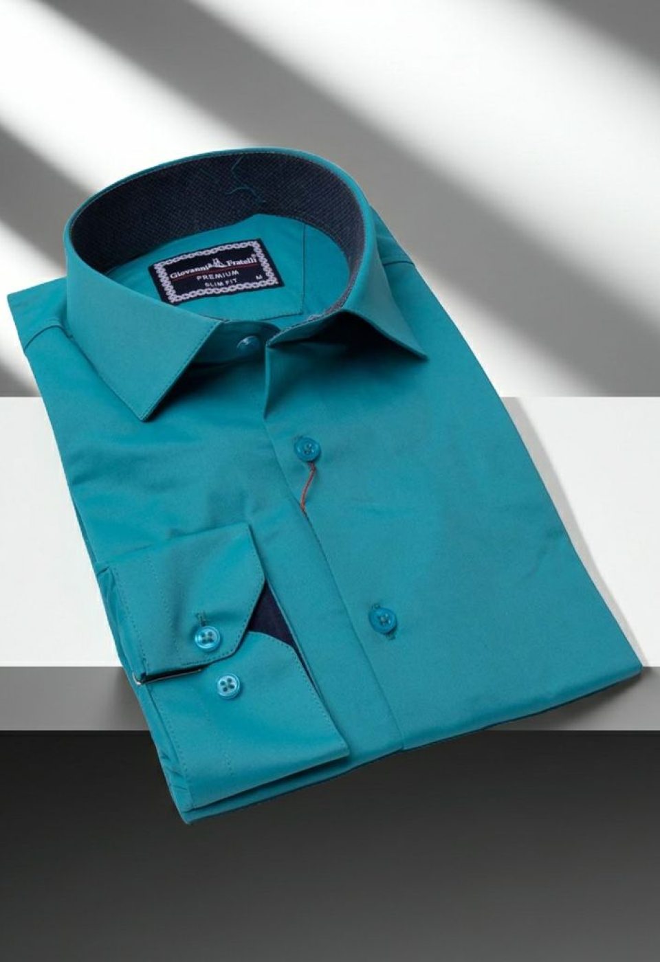 Slim Fit Uzun Kol Düz Renk Saten Erkek Gömlek 3GMK327091028 - Giovanni Fratelli