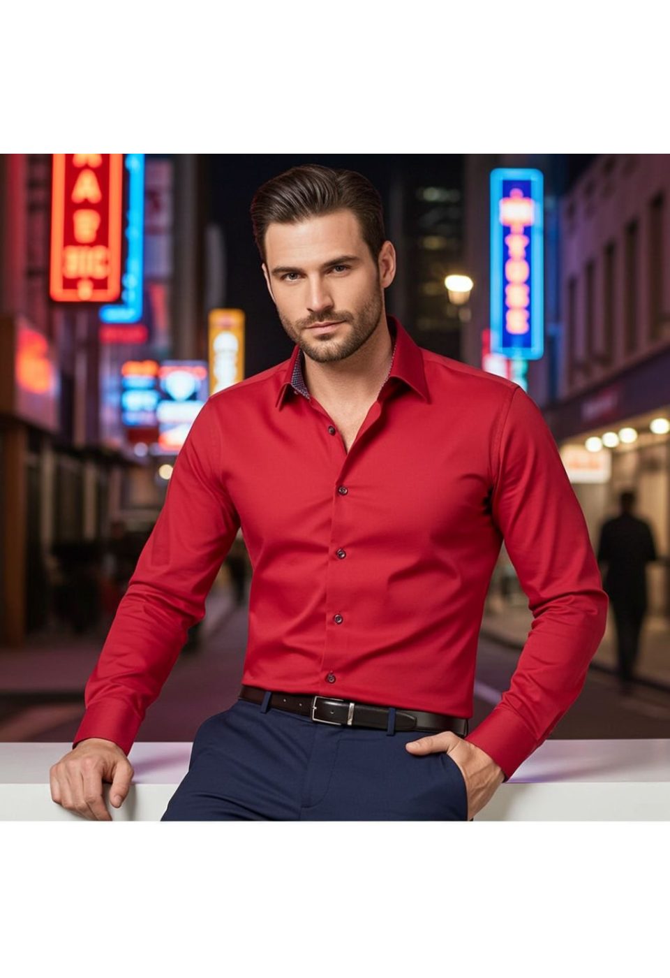 Slim Fit Uzun Kol Düz Renk Saten Erkek Gömlek 3GMK327091029 - Giovanni Fratelli