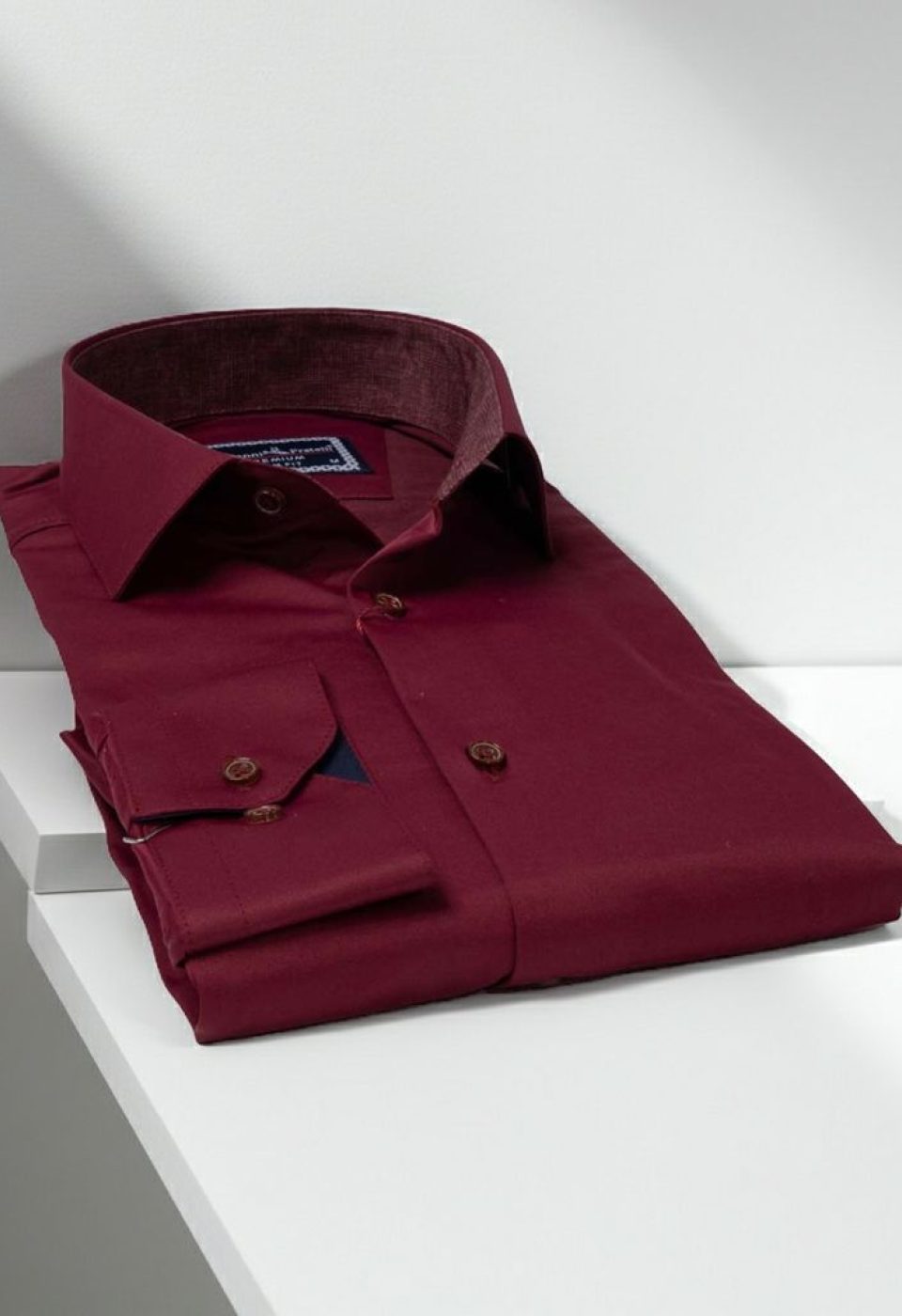 Slim Fit Uzun Kol Düz Renk Saten Erkek Gömlek 3GMK327091034