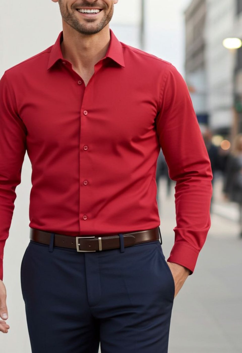 Slim Fit Uzun Kol Düz Renk Saten Erkek Gömlek 3GMK327091036