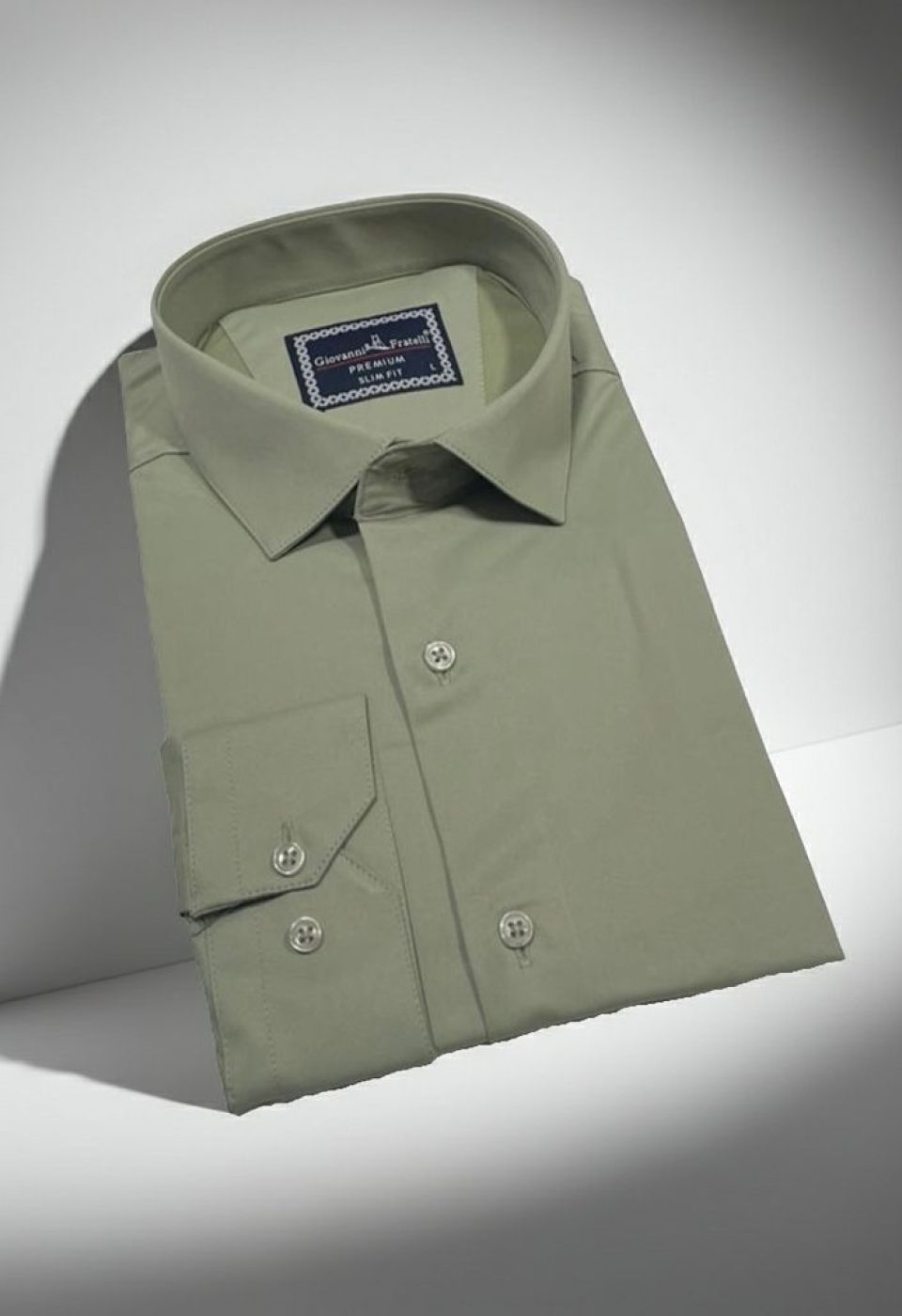 Slim Fit Uzun Kol Düz Renk Saten Erkek Gömlek 3GMK327091038 - Giovanni Fratelli