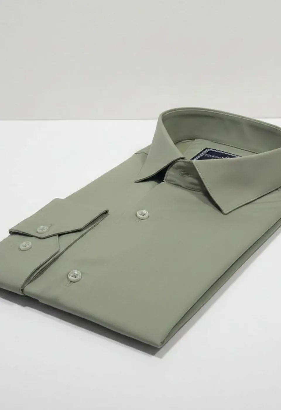 Slim Fit Uzun Kol Düz Renk Saten Erkek Gömlek 3GMK327091038
