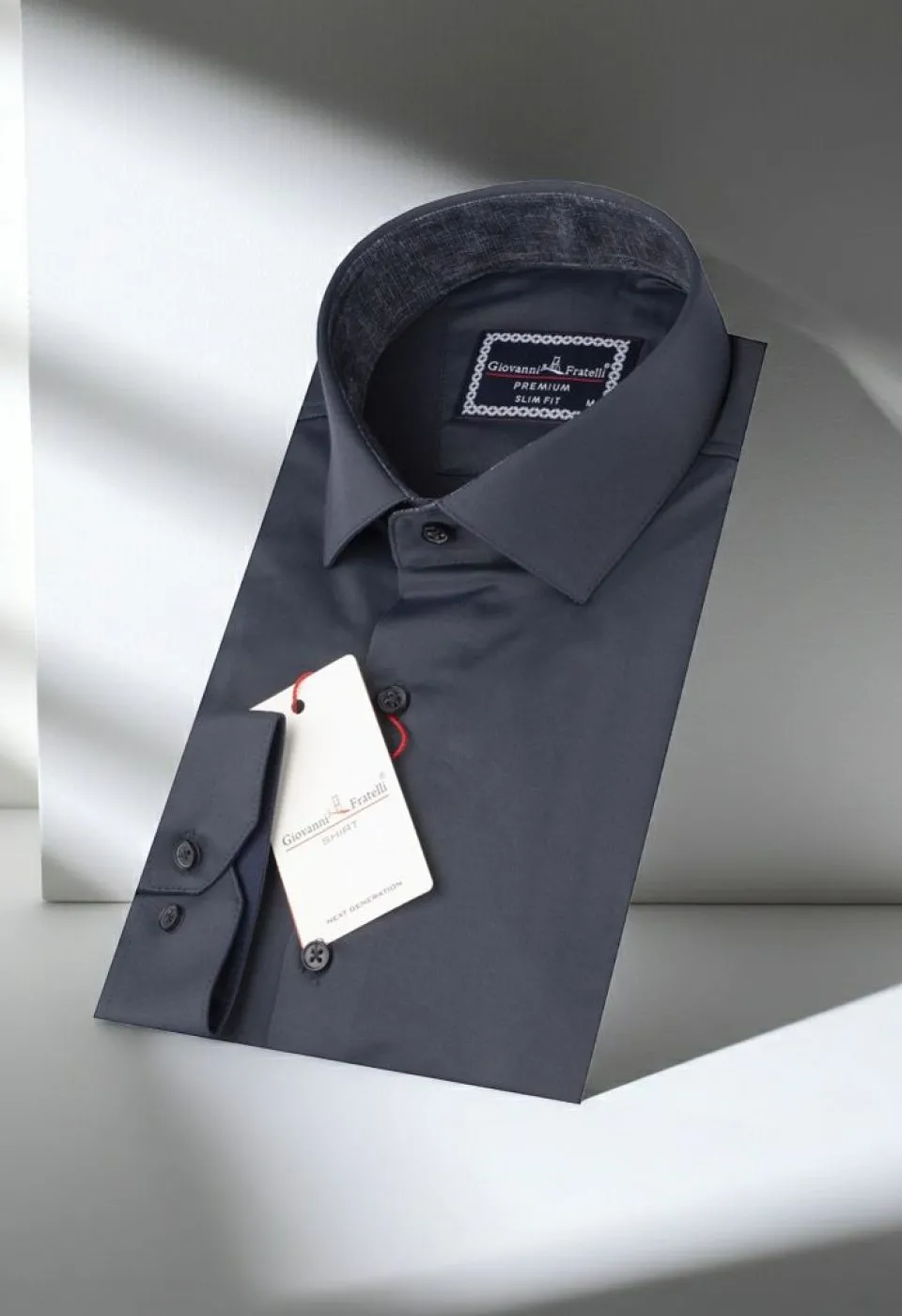 Slim Fit Uzun Kol Düz Renk Saten Erkek Gömlek 3GMK327091040