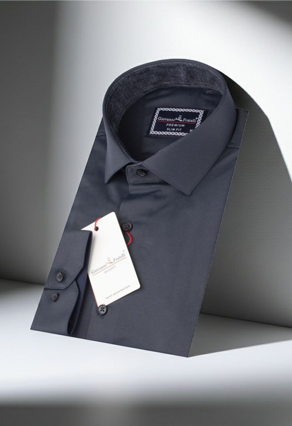 7091 CR SATIN 040 Slim Fit Uzun Kol Düz Renk Saten Erkek Gömlek 3GMK327091040 - Giovanni Fratelli