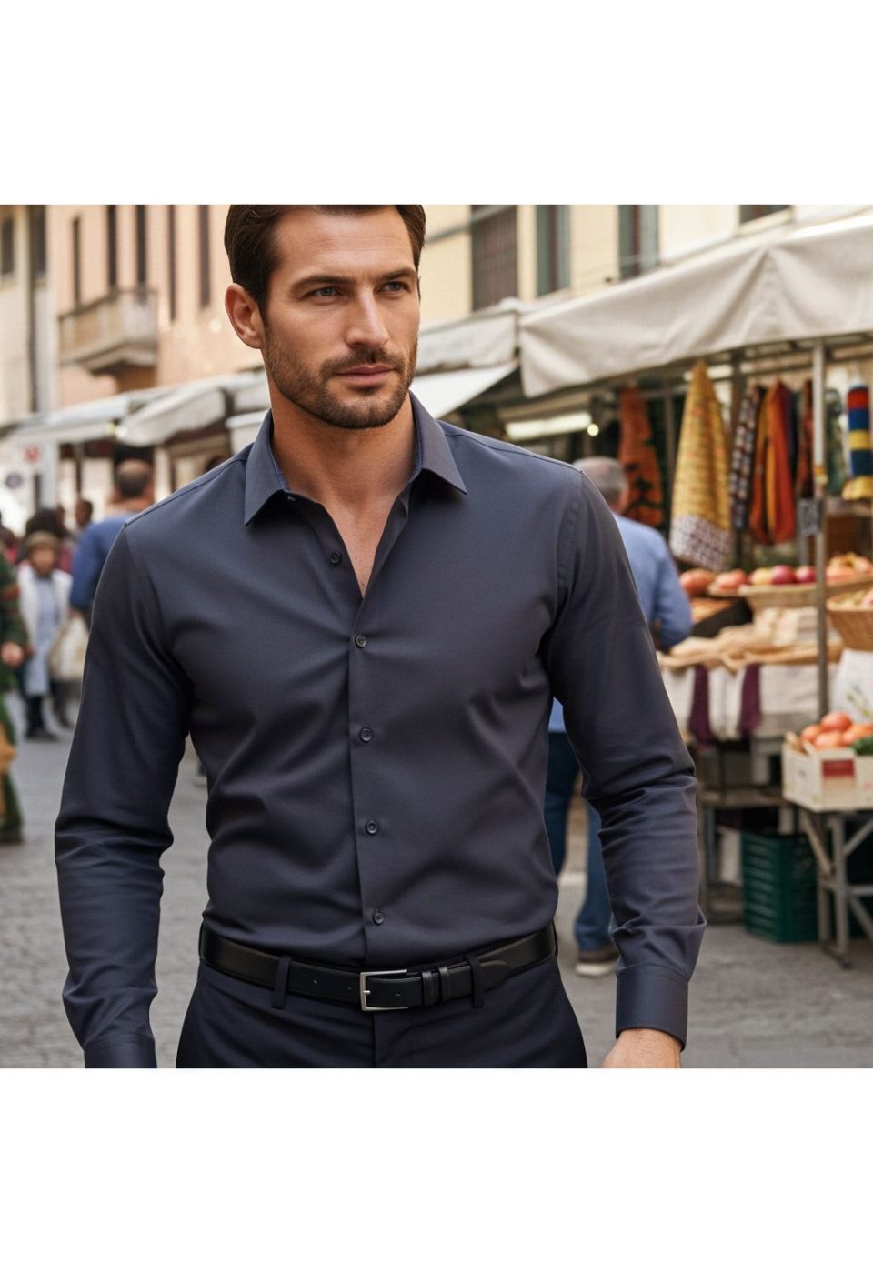 7091 CR SATIN 040 Slim Fit Uzun Kol Düz Renk Saten Erkek Gömlek 3GMK327091040 - Giovanni Fratelli