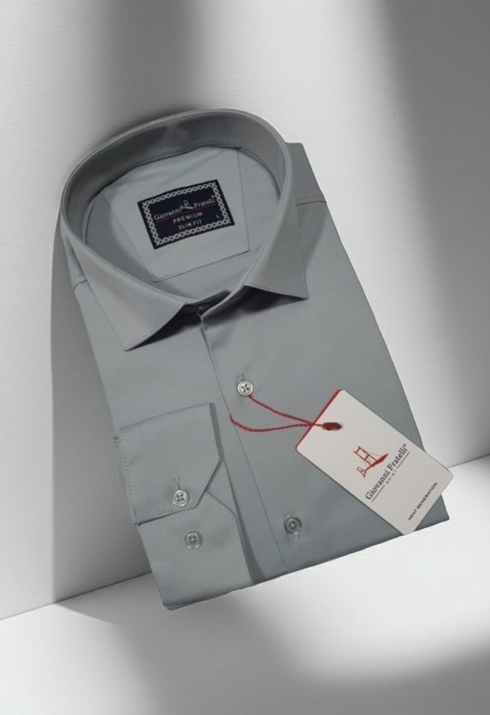 Slim Fit Uzun Kol Düz Renk Saten Erkek Gömlek 3GMK327091046 - Giovanni Fratelli