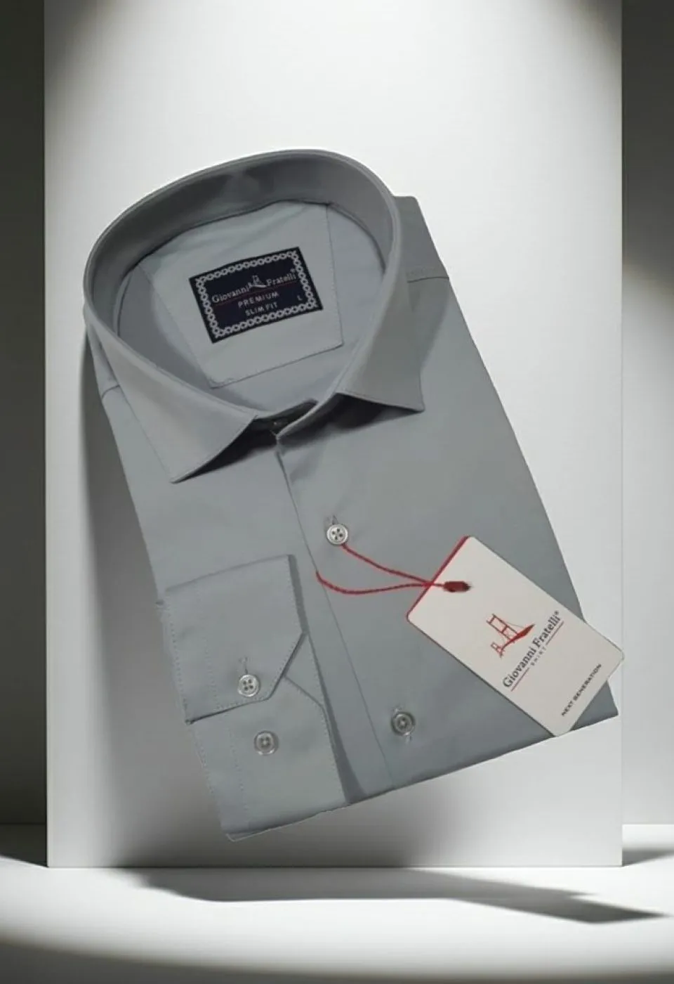 Slim Fit Uzun Kol Düz Renk Saten Erkek Gömlek 3GMK327091046