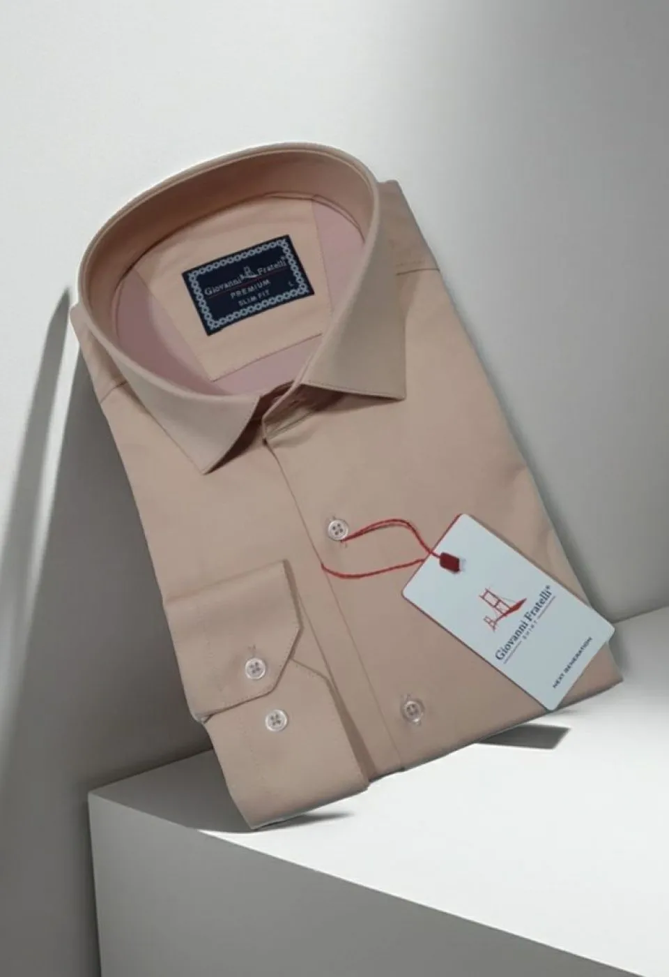 Slim Fit Uzun Kol Düz Renk Saten Erkek Gömlek 3GMK327091049
