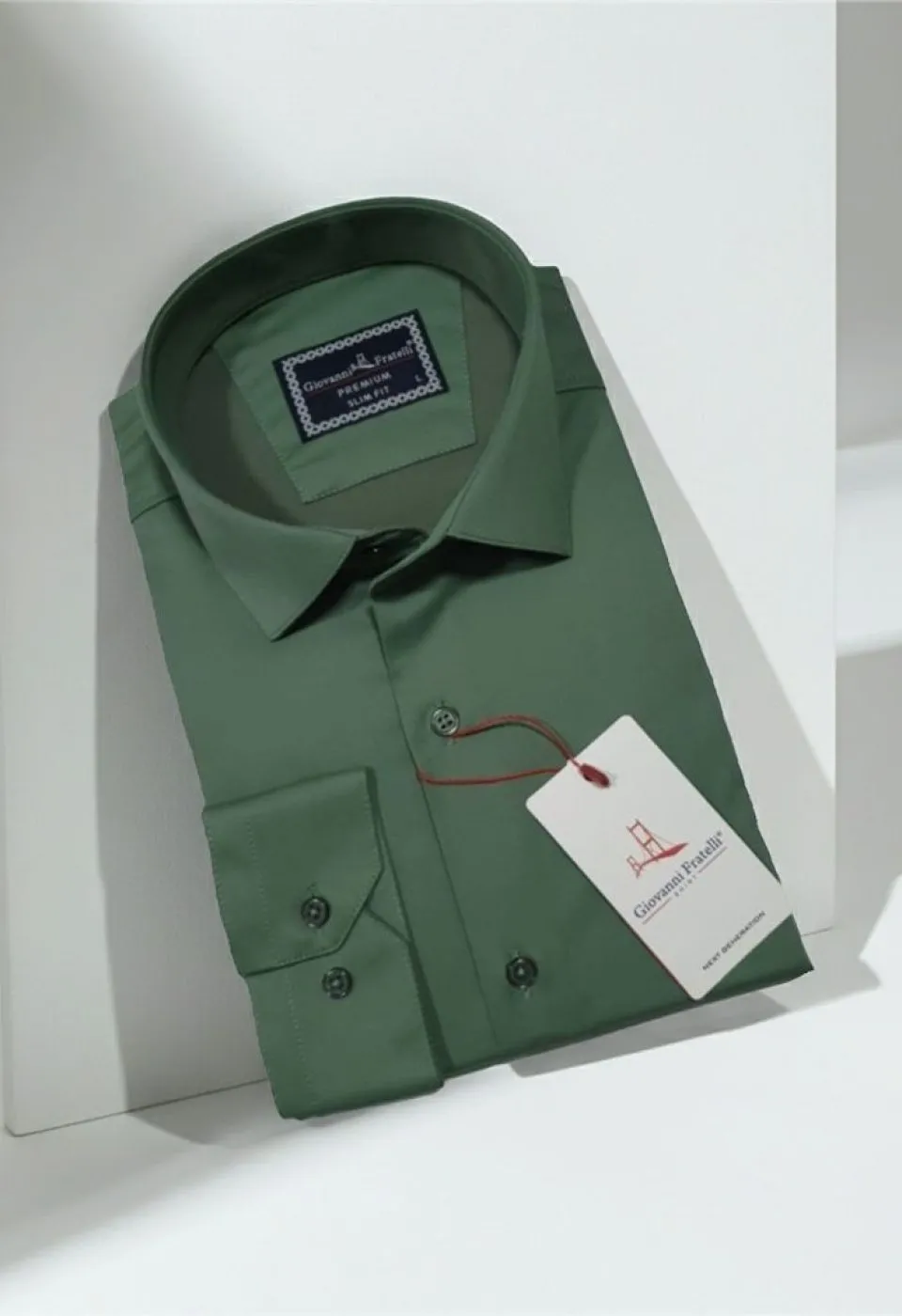 Slim Fit Uzun Kol Düz Renk Saten Erkek Gömlek 3GMK327091054