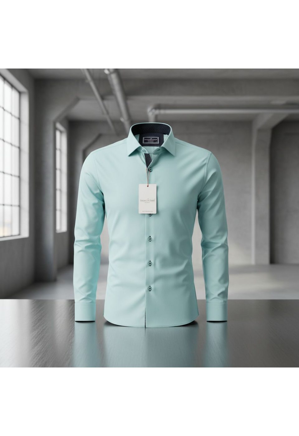 6026 CR SATIN 003 Slim Fit Uzun Kol Düz Renk Saten Erkek Gömlek 3GMK326026003 - Giovanni Fratelli