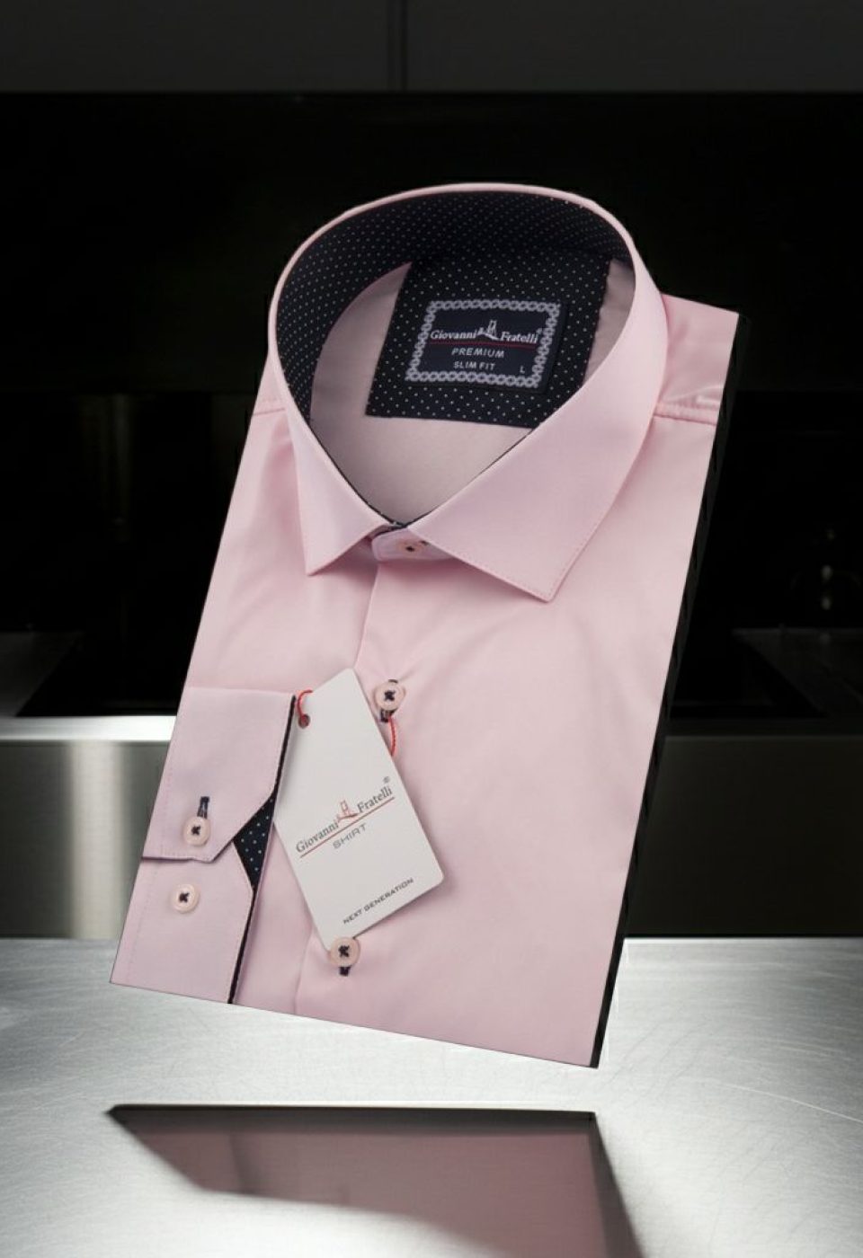 6026 CR SATIN 005 Slim Fit Uzun Kol Düz Renk Saten Erkek Gömlek 3GMK326026005 - Giovanni Fratelli