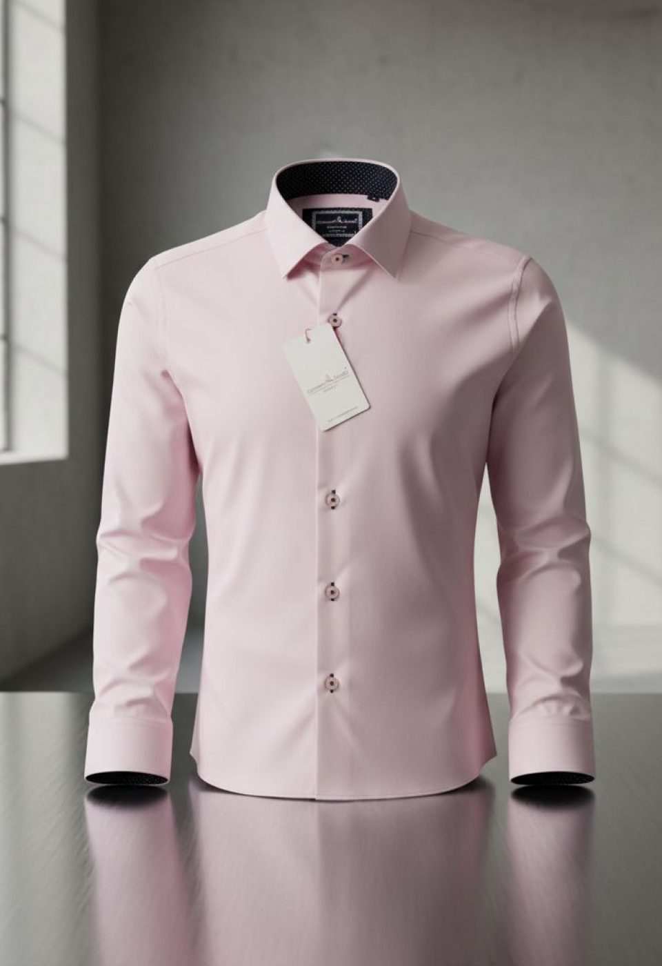 Slim Fit Uzun Kol Düz Renk Saten Erkek Gömlek 3GMK326026005