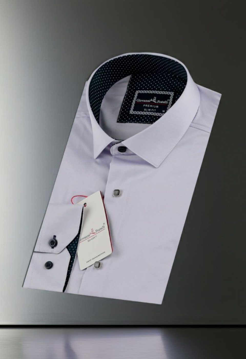 Slim Fit Uzun Kol Düz Renk Saten Erkek Gömlek 3GMK316027002 - Giovanni Fratelli