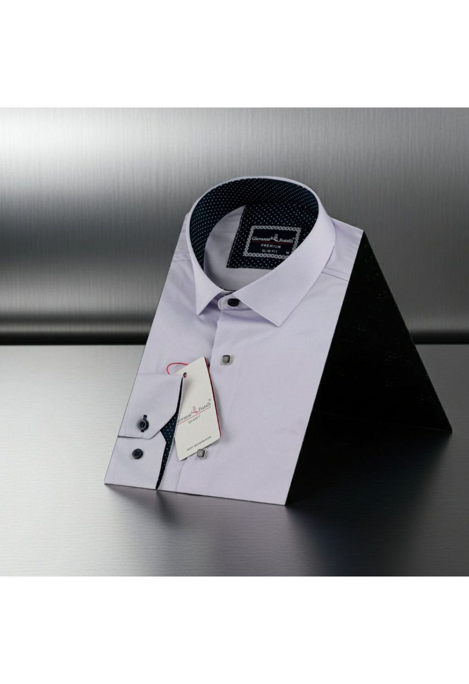 Slim Fit Uzun Kol Düz Renk Saten Erkek Gömlek 3GMK316027002 - Giovanni Fratelli